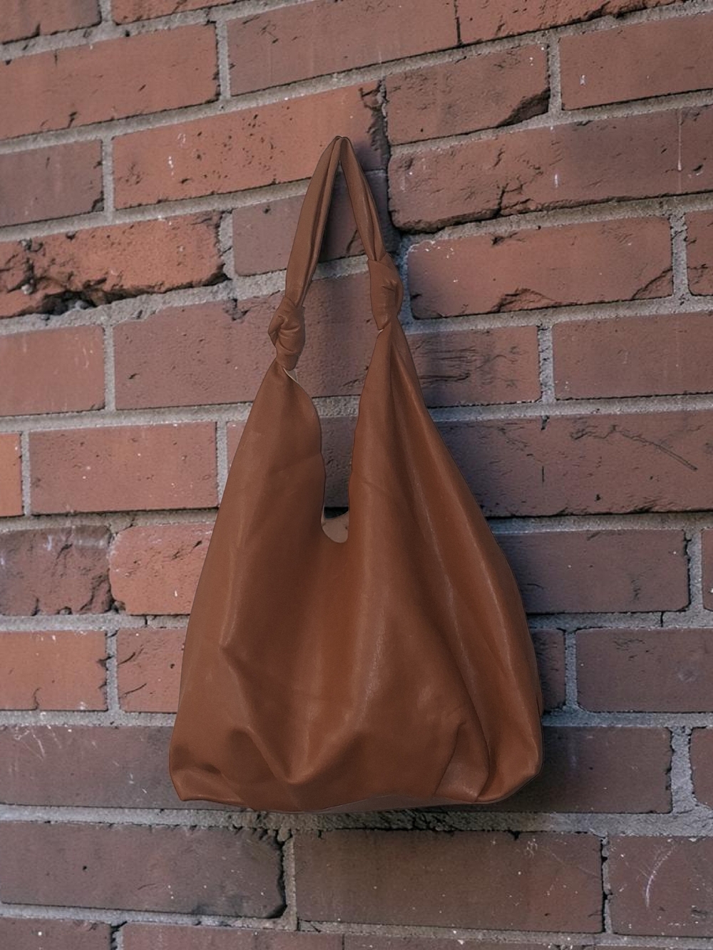 Elizabeth and James Cognac Knot-Handle Hobo Bag